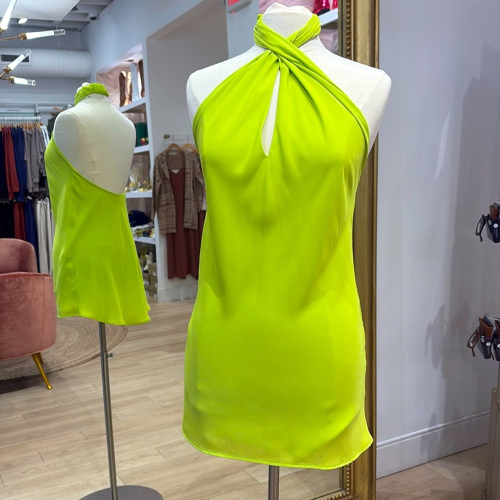 Show Me Your MuMu Neon Green Mini Dress